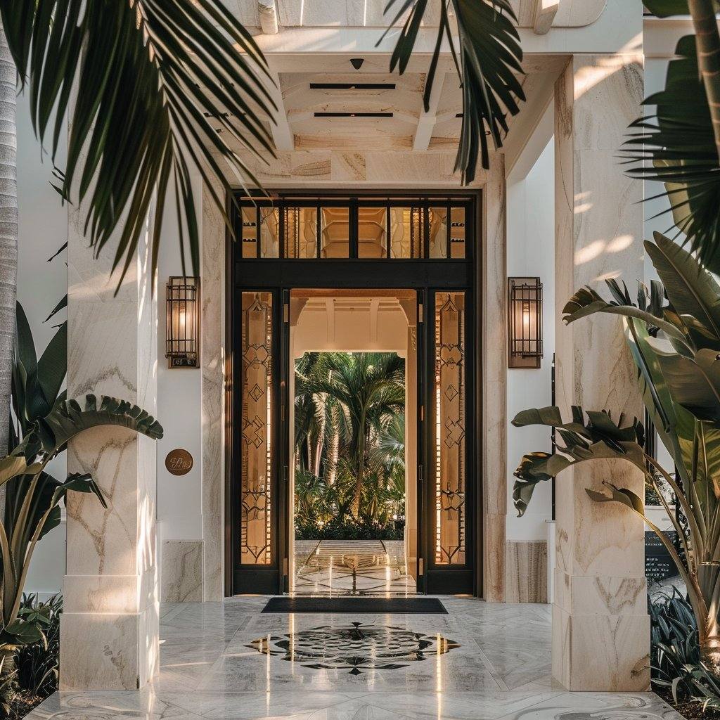 Luxury hotel entrance